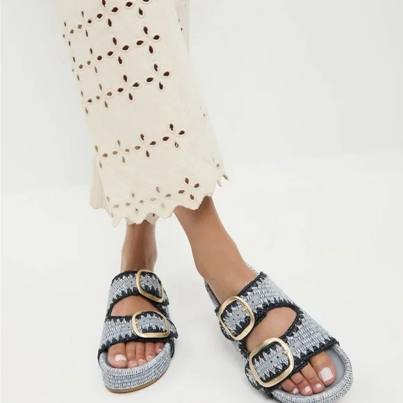 Loeffler Randall Theo Blue Two−Band Sandal - Picture 2 of 15